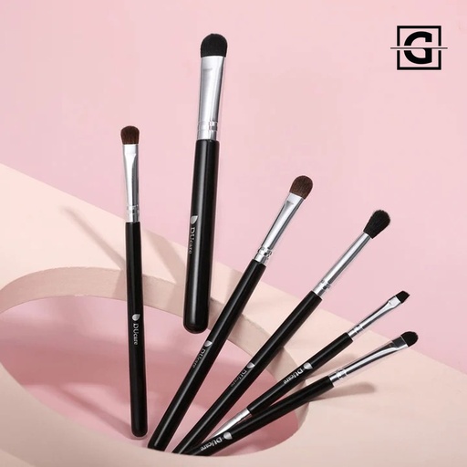 DUCARE SET DE 6 BROCHAS PARA MAQUILLAJE DE OJOS Y CEJAS AGATE BLACK