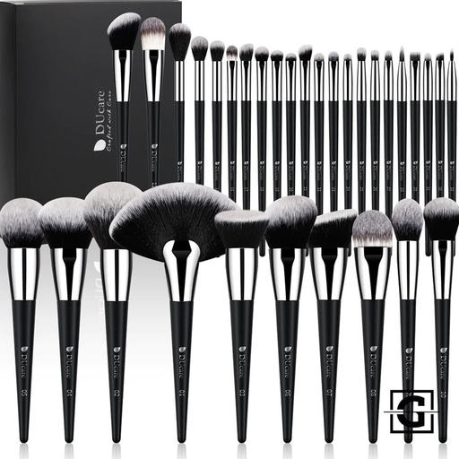 [763600000020 DU-U3204] DUCARE SET DE 32 BROCHAS PARA MAQUILLAJE NINJA BLACK