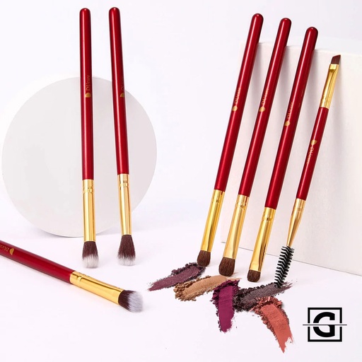 [763600001025DF0727] DUCARE SET DE 7 BROCHAS PARA MAQUILLAJE DE OJOS Y CEJAS EYESHADOW BLENDING