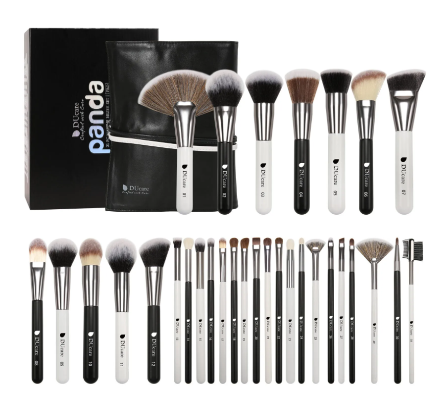 DUCARE SET DE 31 BROCHAS PARA MAQUILLAJE MODELO PANDA