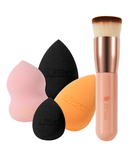 [763600000189 MZD06-2] DUCARE SET DE BROCHA KABUKI Y ESPONJAS PARA MAQUILLAJE 4 + 1