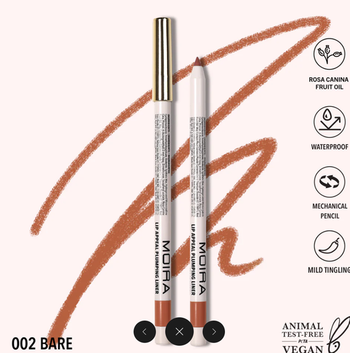 [840222311153] MOIRA DELINEADOR DE LABIOS LIP APPEAL PLUMPING LINER 002 BARE