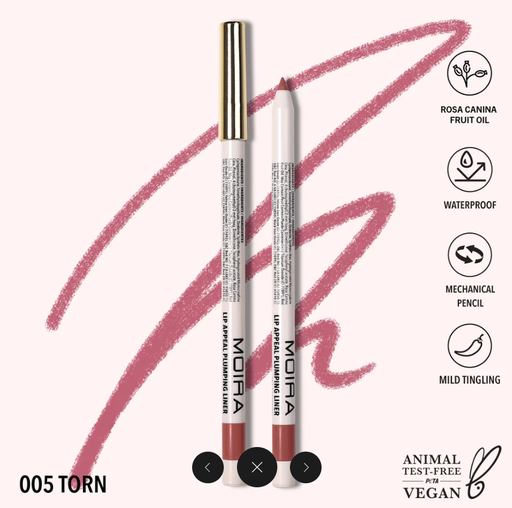 [840222311184] MOIRA DELINEADOR DE LABIOS LIP APPEAL PLUMPING LINER 005 TORN